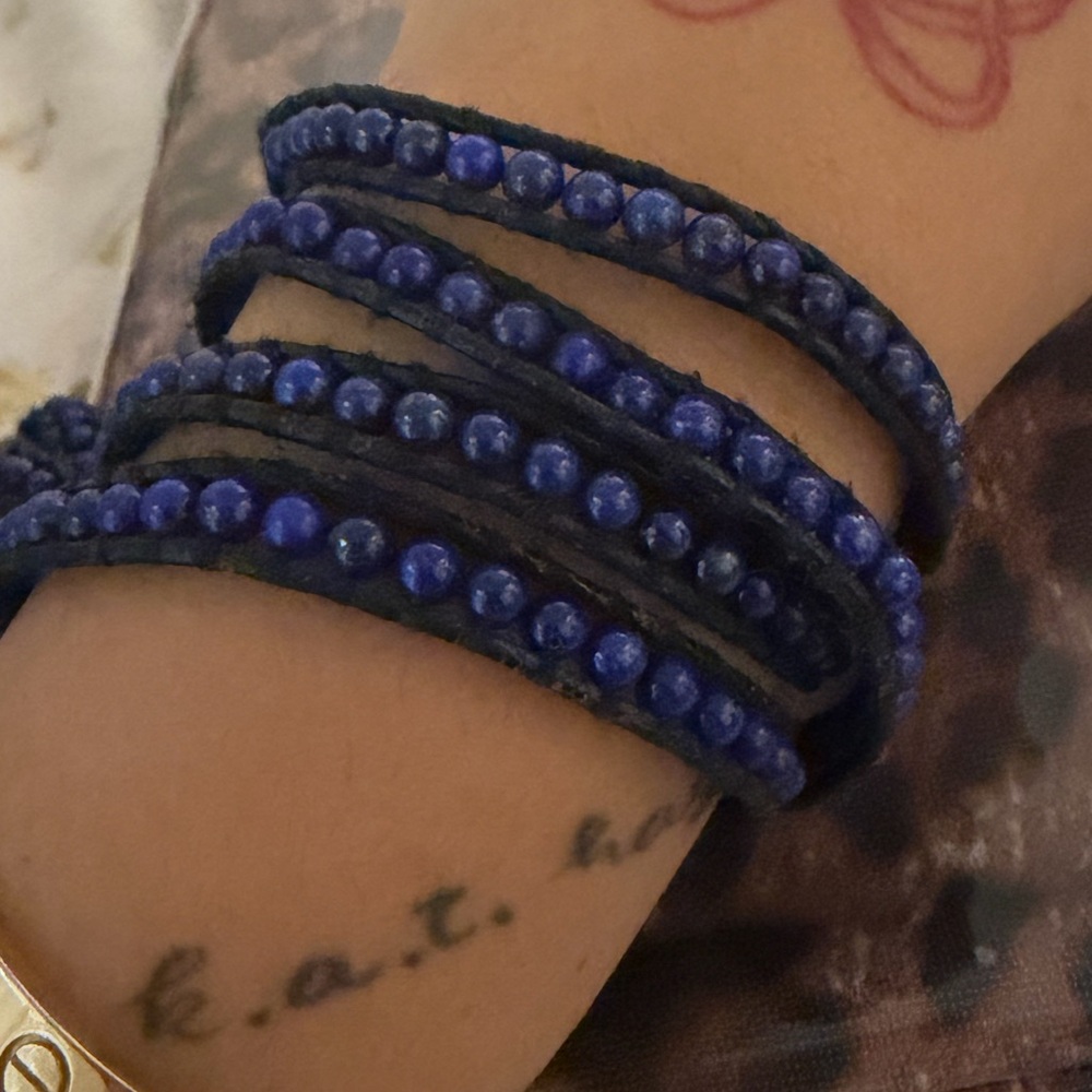 Vintage Chan Luu Silver Sterling Leather Wrap Around Bracelet - Unisex